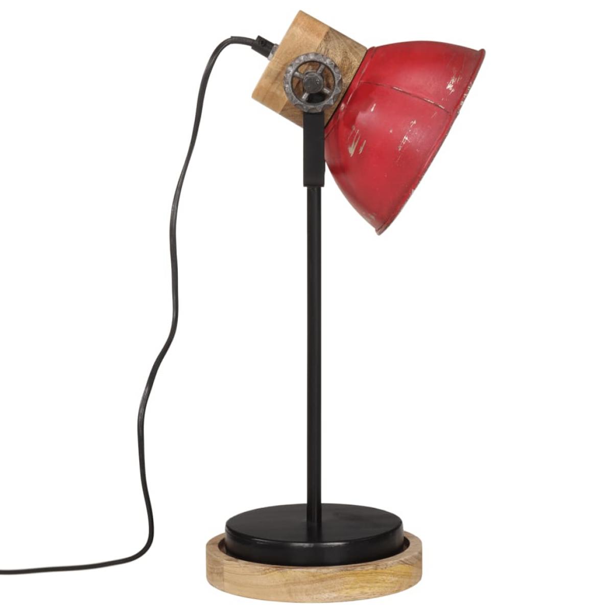 Lámpara de escritorio rojo desgastado 25 W E27 17x17x50 cm