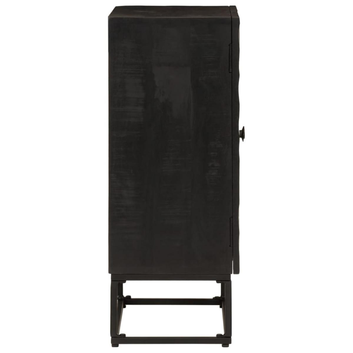 Aparador de hierro y madera maciza de mango negro 55x30x76 cm