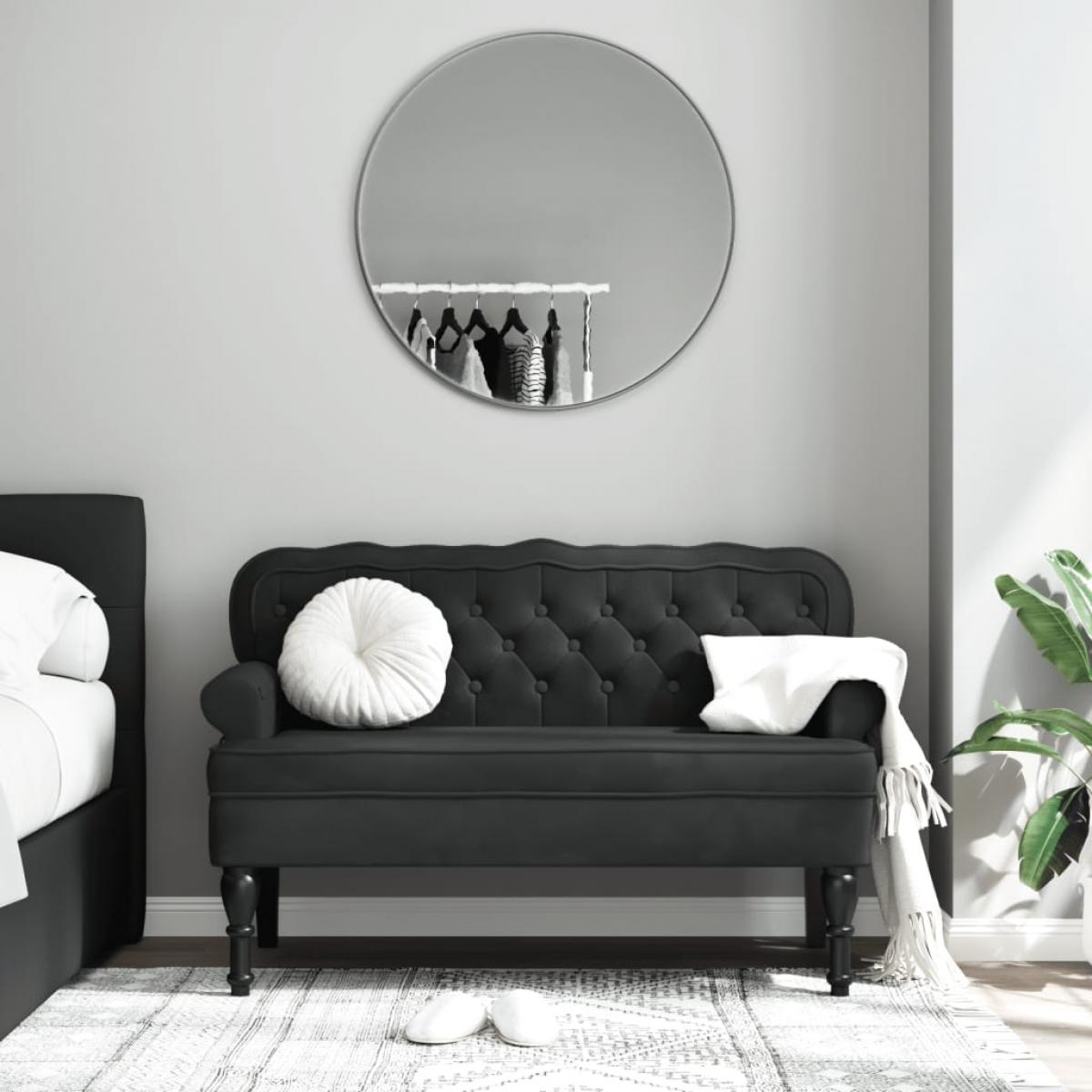Banco con respaldo terciopelo negro 119,5x64,5x75 cm