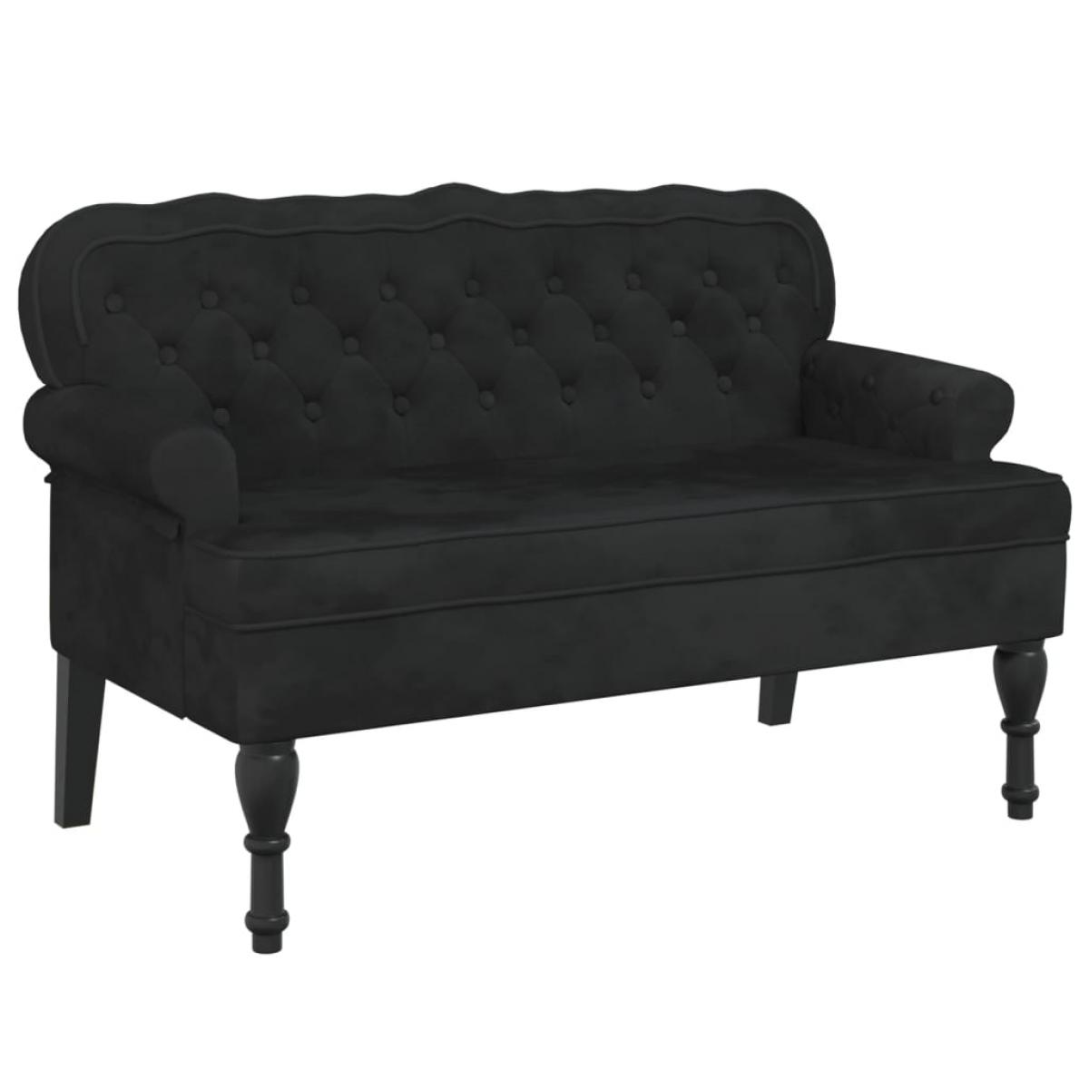 Banco con respaldo terciopelo negro 119,5x64,5x75 cm
