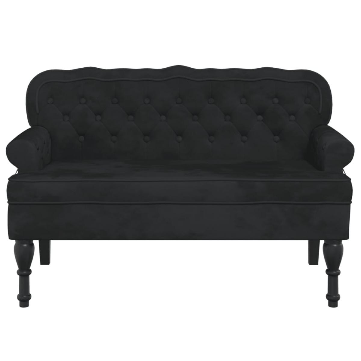 Banco con respaldo terciopelo negro 119,5x64,5x75 cm