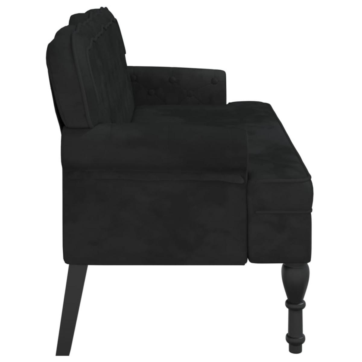 Banco con respaldo terciopelo negro 119,5x64,5x75 cm