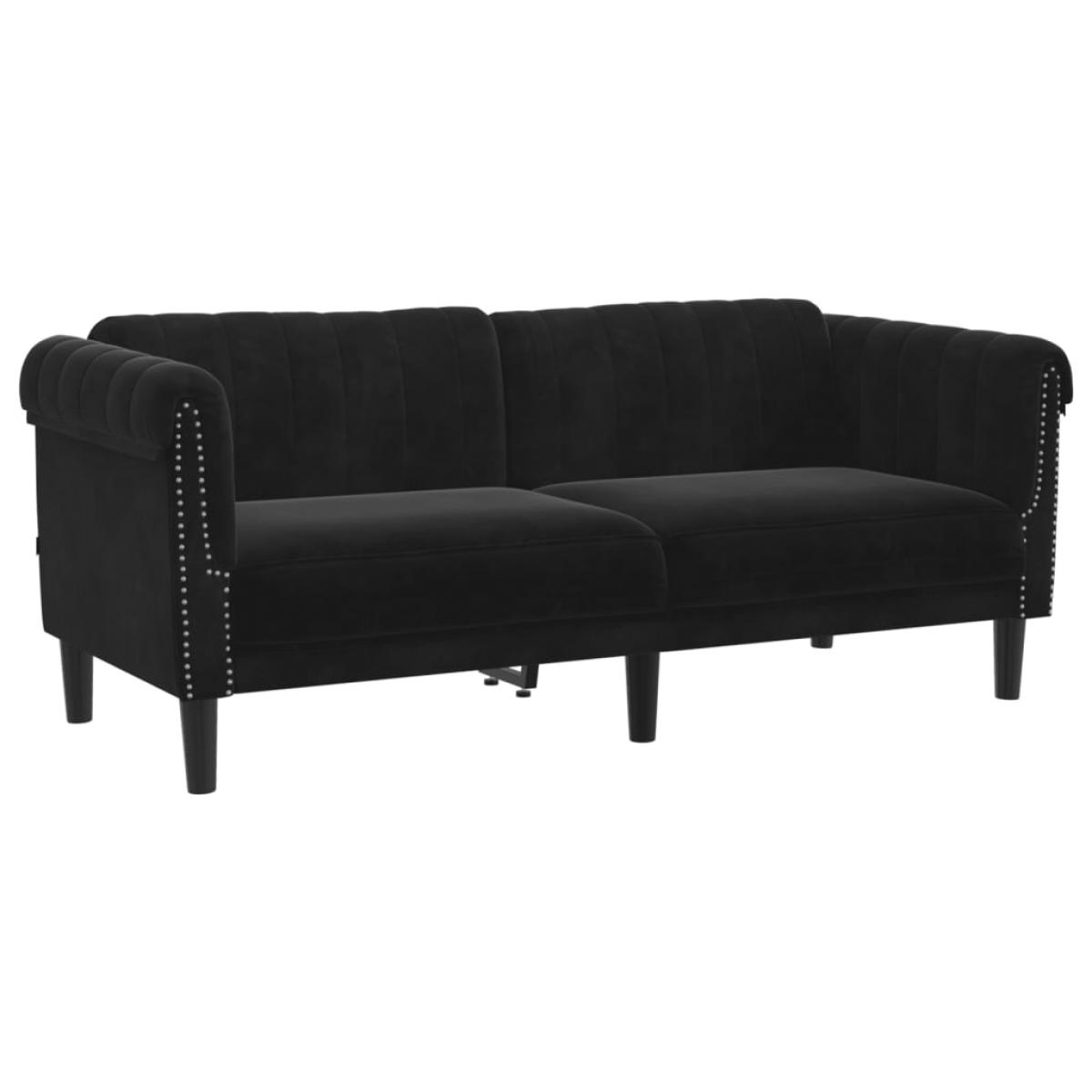 Sofá de 2 plazas terciopelo negro
