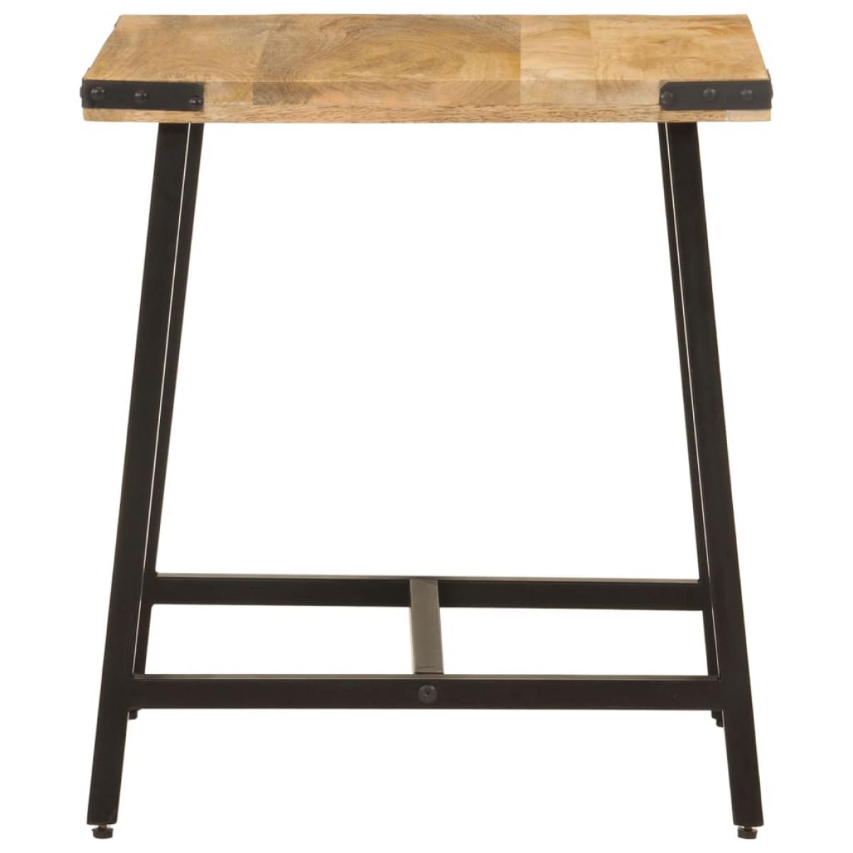 Mesa auxiliar de madera maciza de mango y hierro 45x45x50 cm