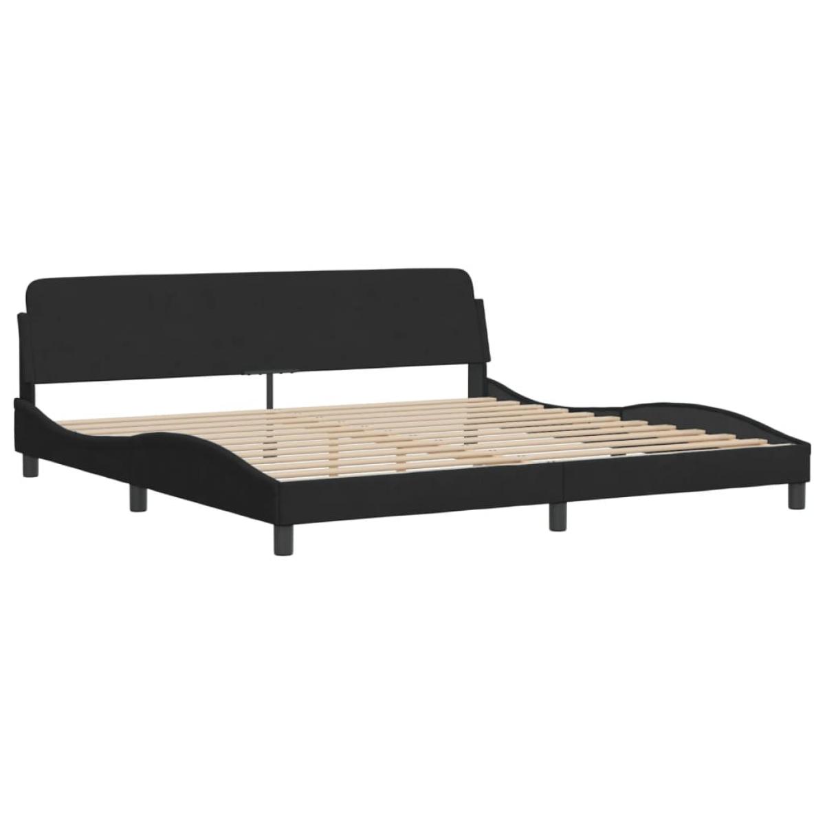Estructura cama sin colchón terciopelo negro 200x200 cm
