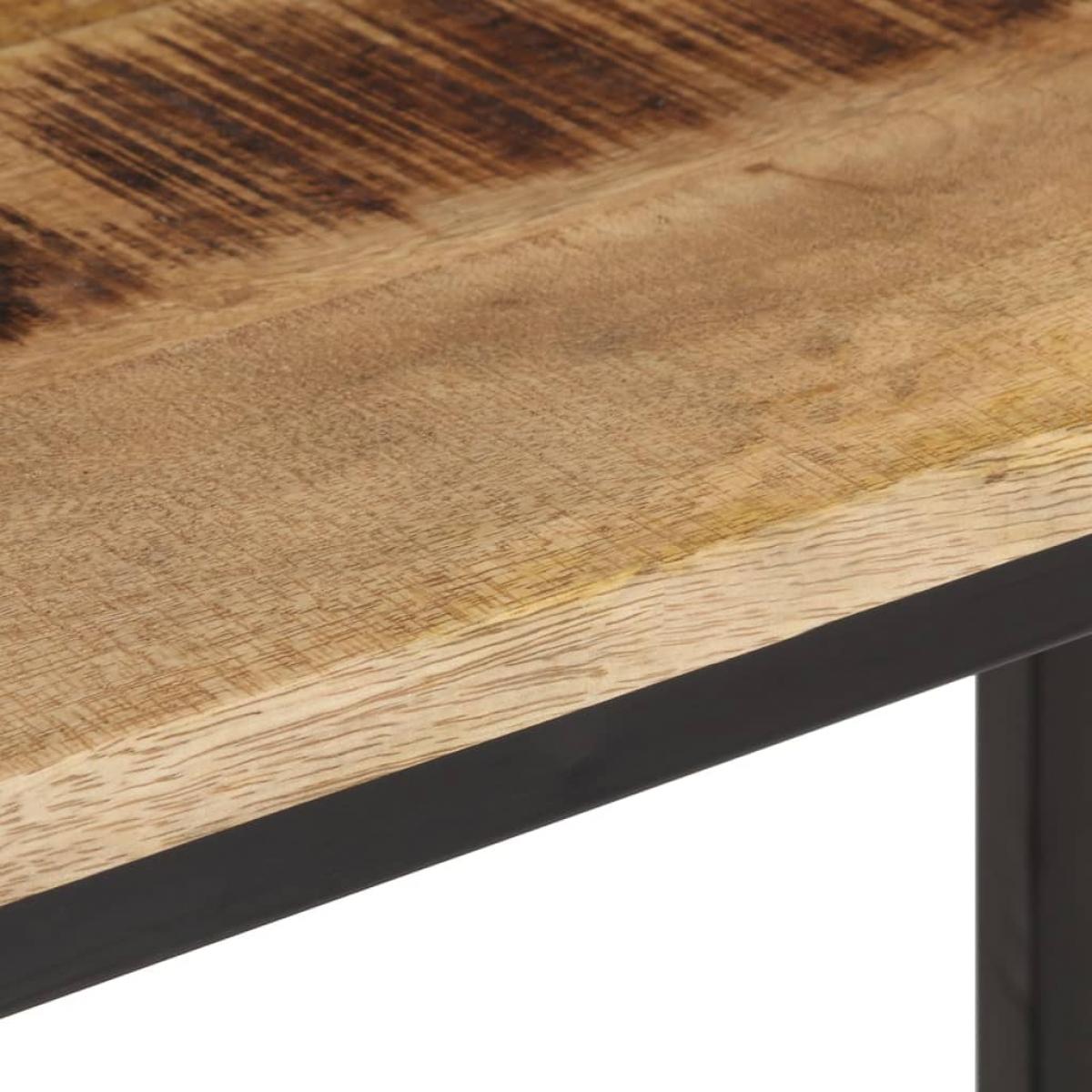 Mesa consola madera maciza de mango rugosa 70x35x70 cm