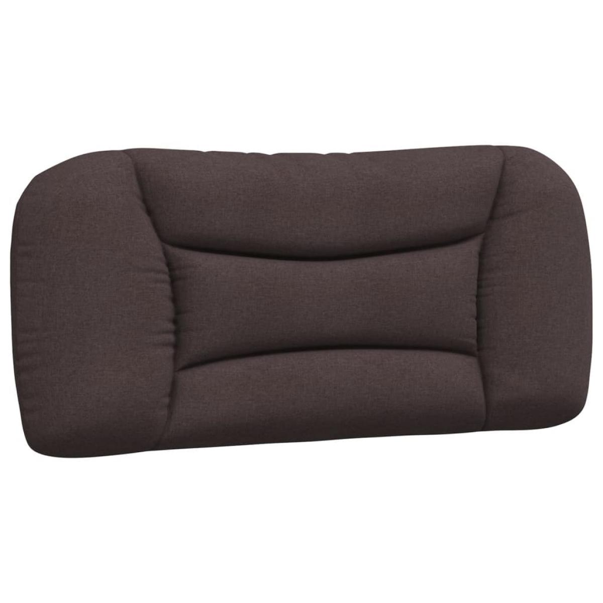 Cabecero de cama acolchado tela marrón oscuro 80 cm