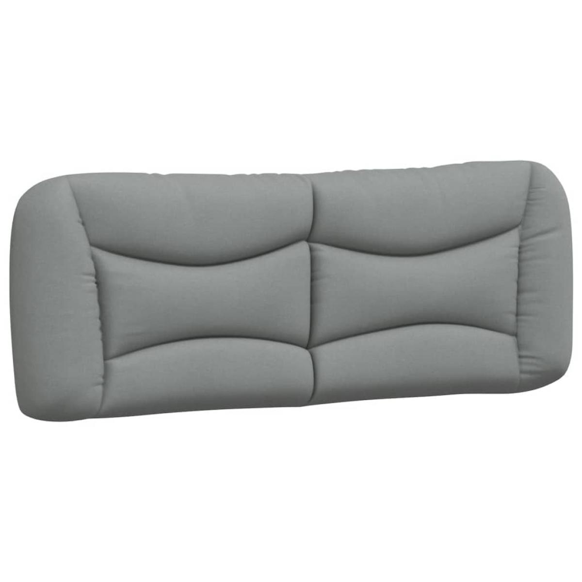 Cabecero de cama acolchado tela gris claro 120 cm