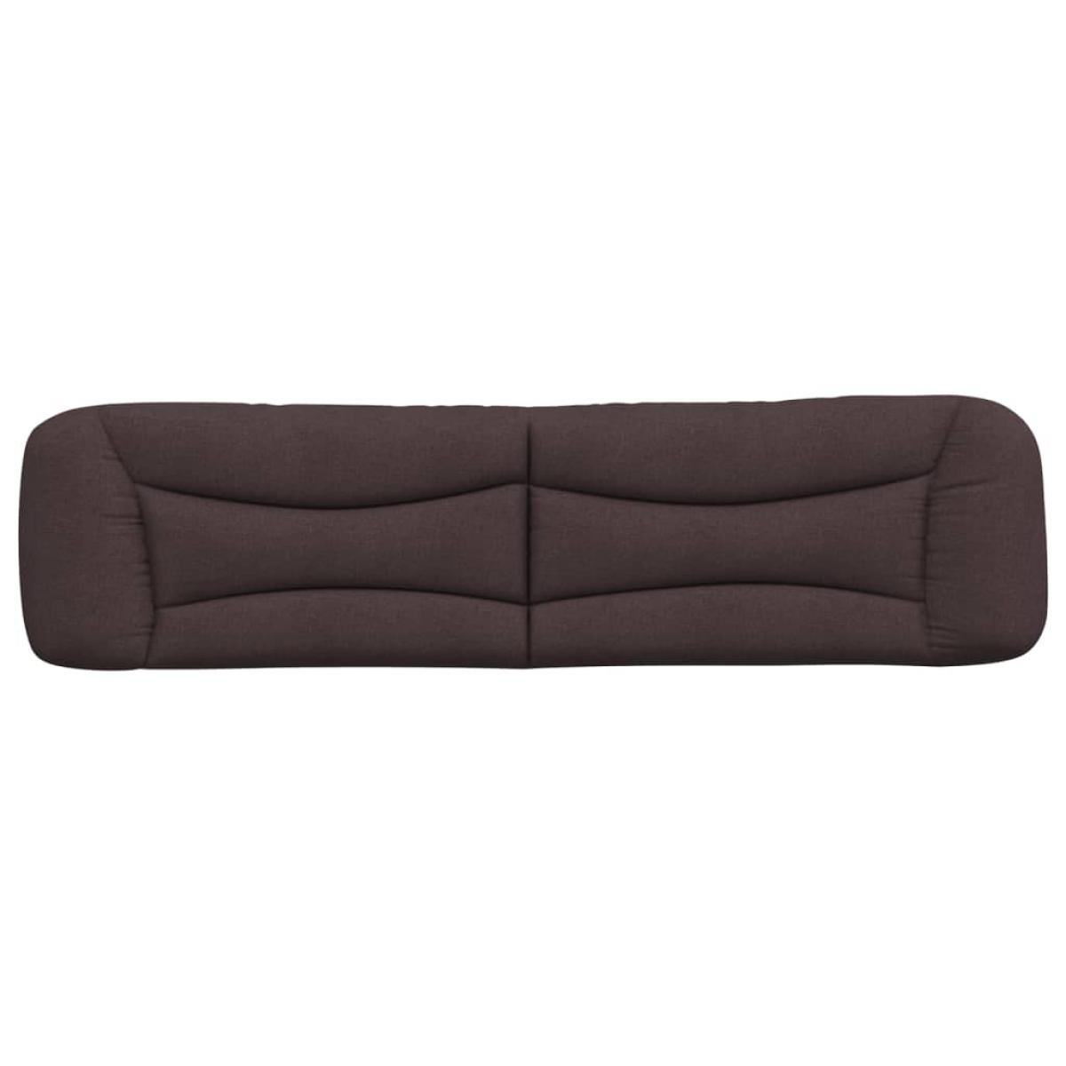 Cabecero de cama acolchado tela marrón oscuro 200 cm