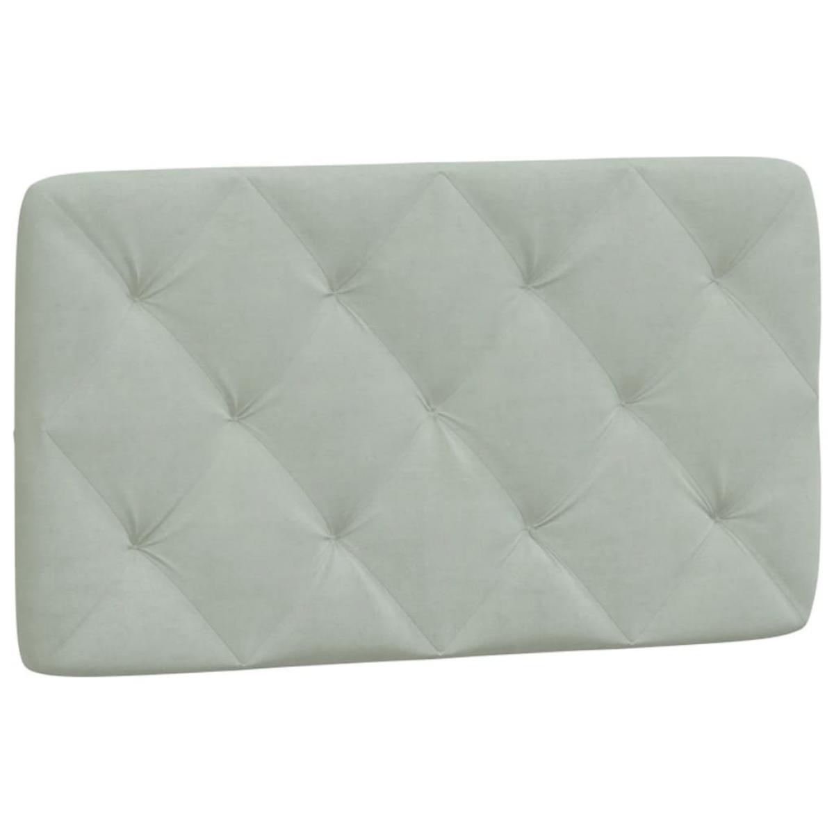 Cabecero de cama acolchado terciopelo gris claro 90 cm