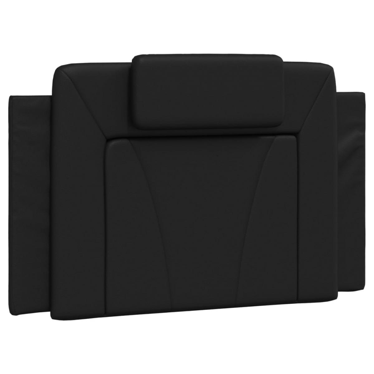 Cabecero de cama acolchado cuero sintético negro 80 cm