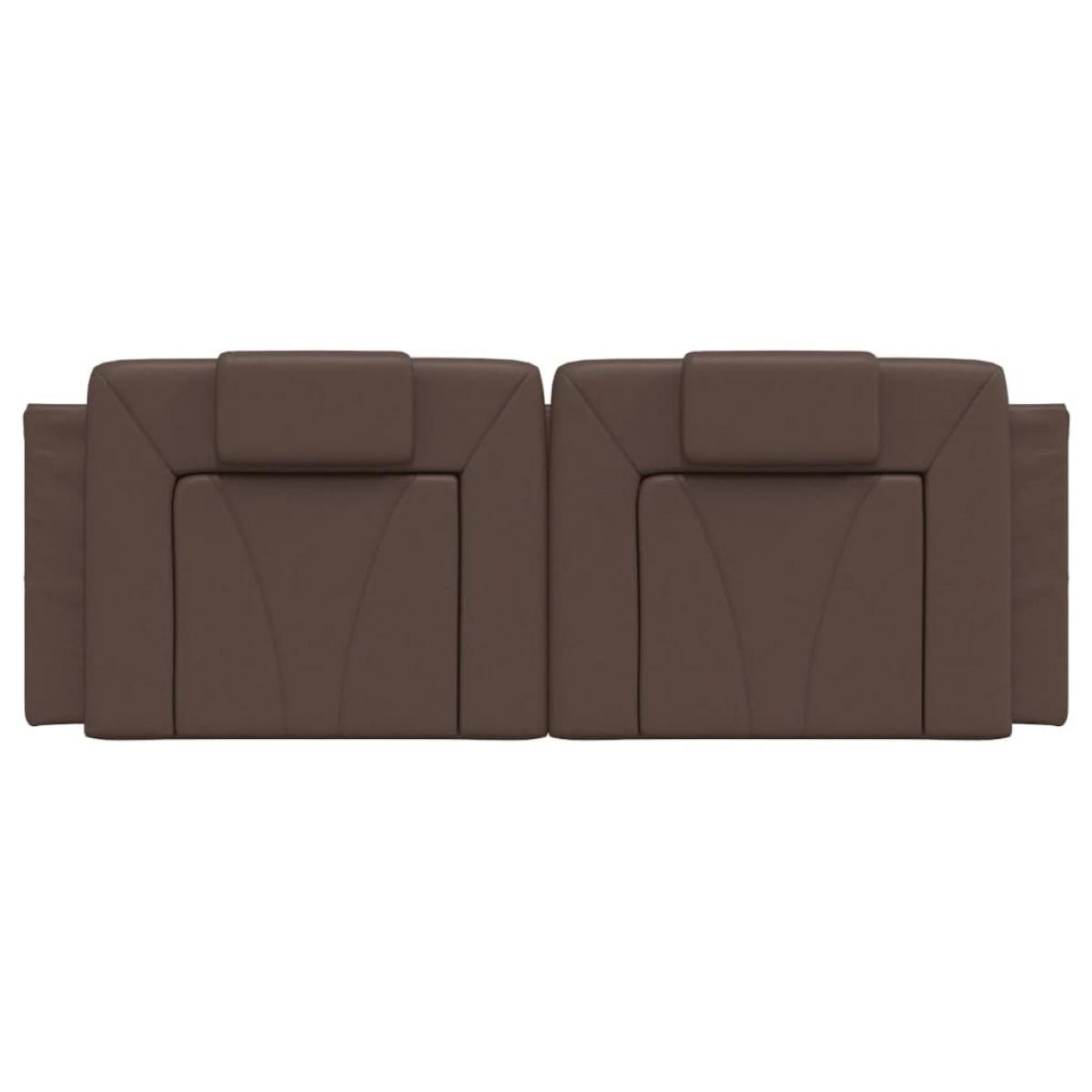 Cabecero de cama acolchado cuero sintético marrón 120 cm