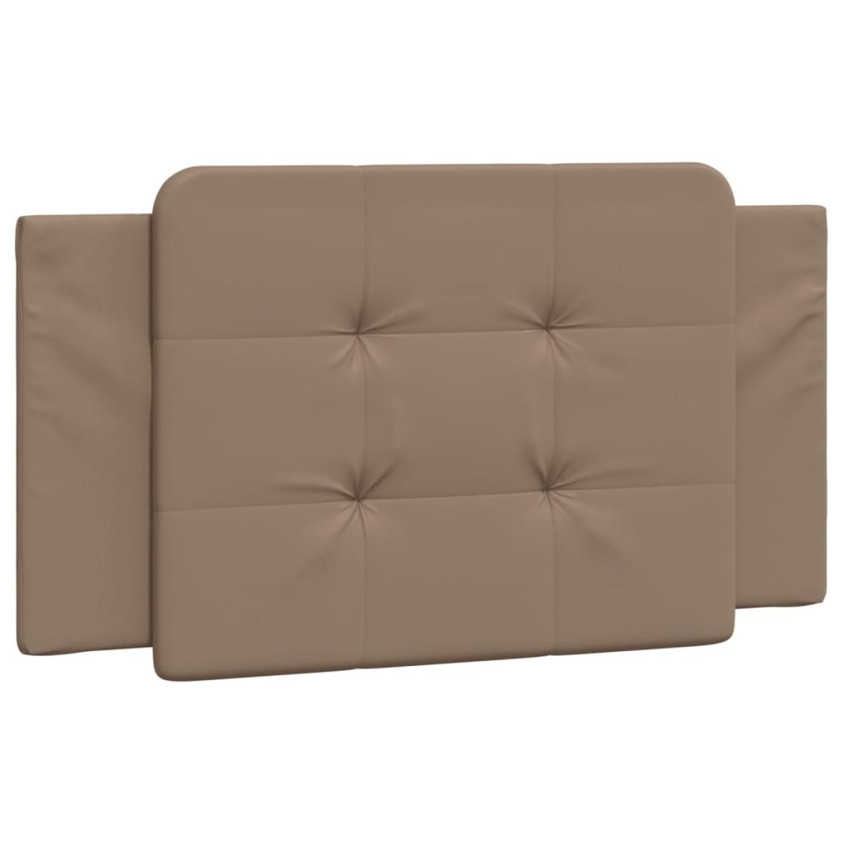 Cabecero de cama acolchado cuero sintético capuchino 100 cm