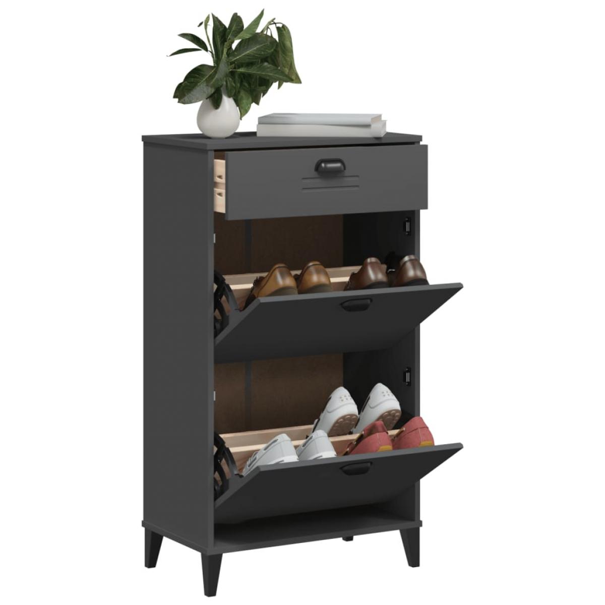 Mueble zapatero VIKEN madera de ingeniería gris antracita