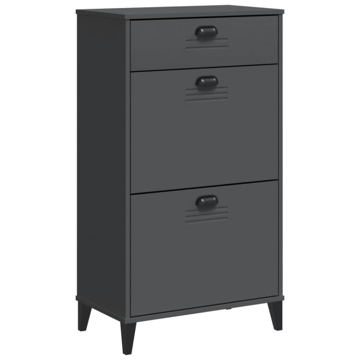 Mueble zapatero VIKEN madera de ingeniería gris antracita