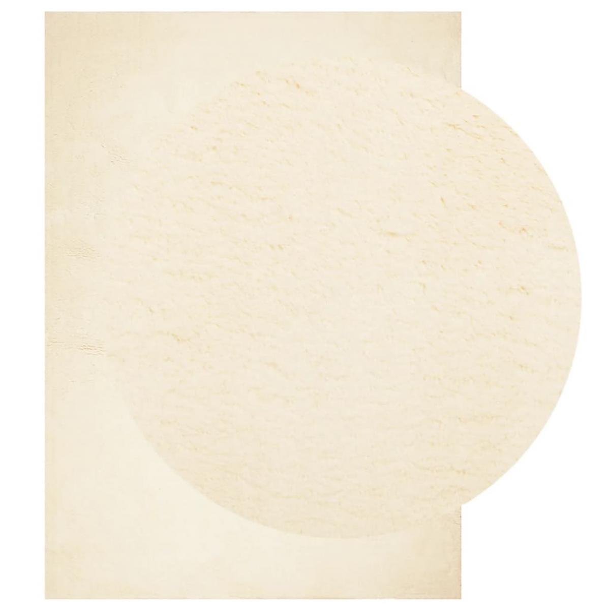 Alfombra de pelo corto suave lavable HUARTE crema 160x230 cm