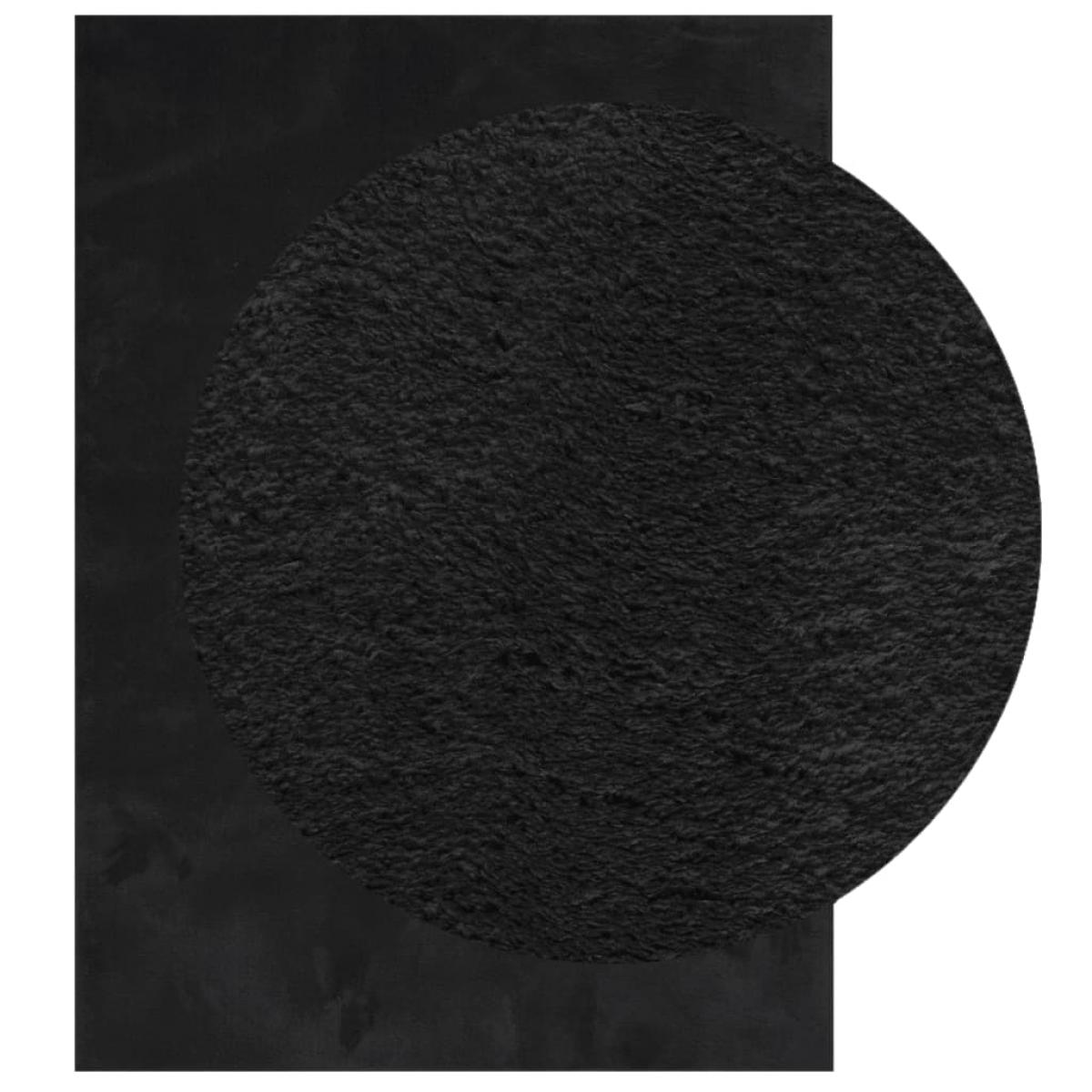 Alfombra de pelo corto suave lavable HUARTE negro 200x280 cm