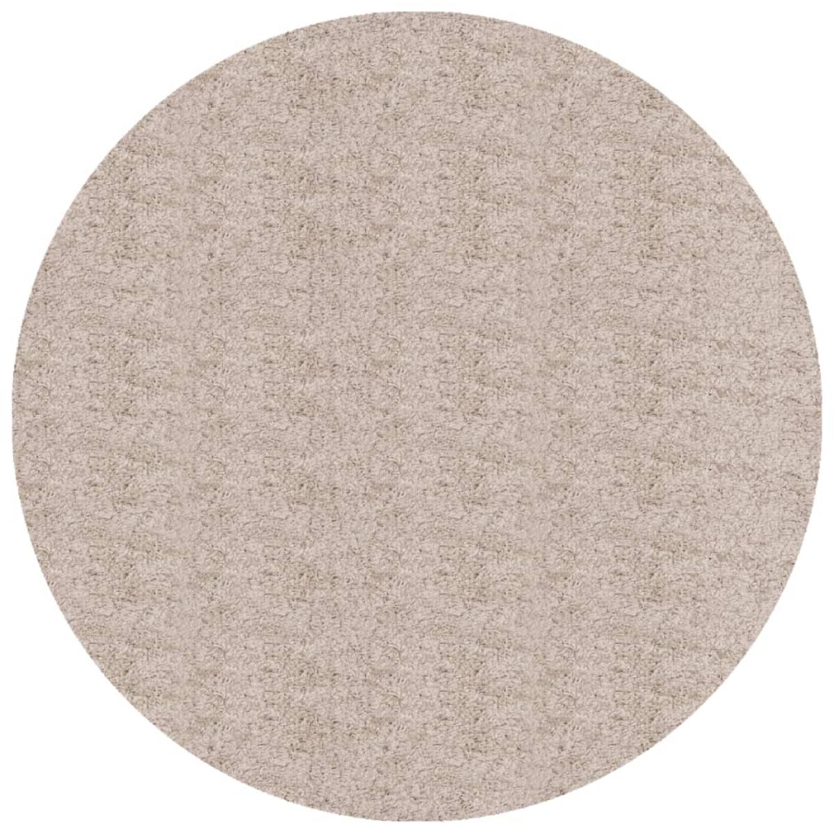 Alfombra peluda de pelo largo moderna PAMPLONA beige Ø 80 cm