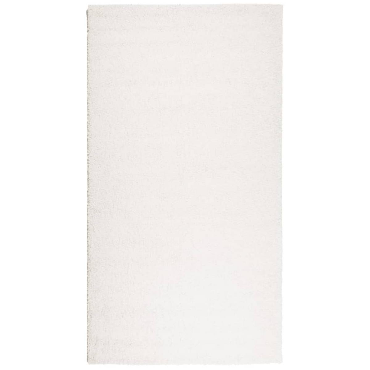 Alfombra peluda de pelo largo moderna PAMPLONA crema 60x110 cm
