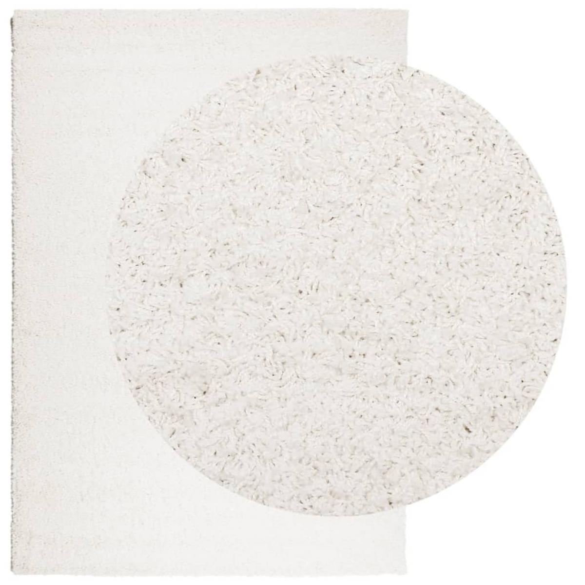 Alfombra peluda de pelo largo moderna PAMPLONA crema 160x230 cm