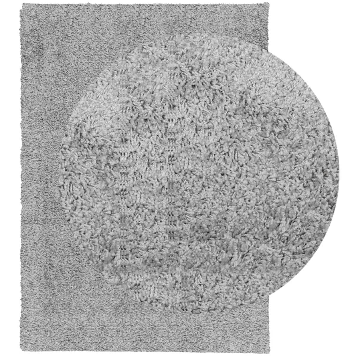 Alfombra peluda de pelo largo moderna PAMPLONA gris 200x280 cm
