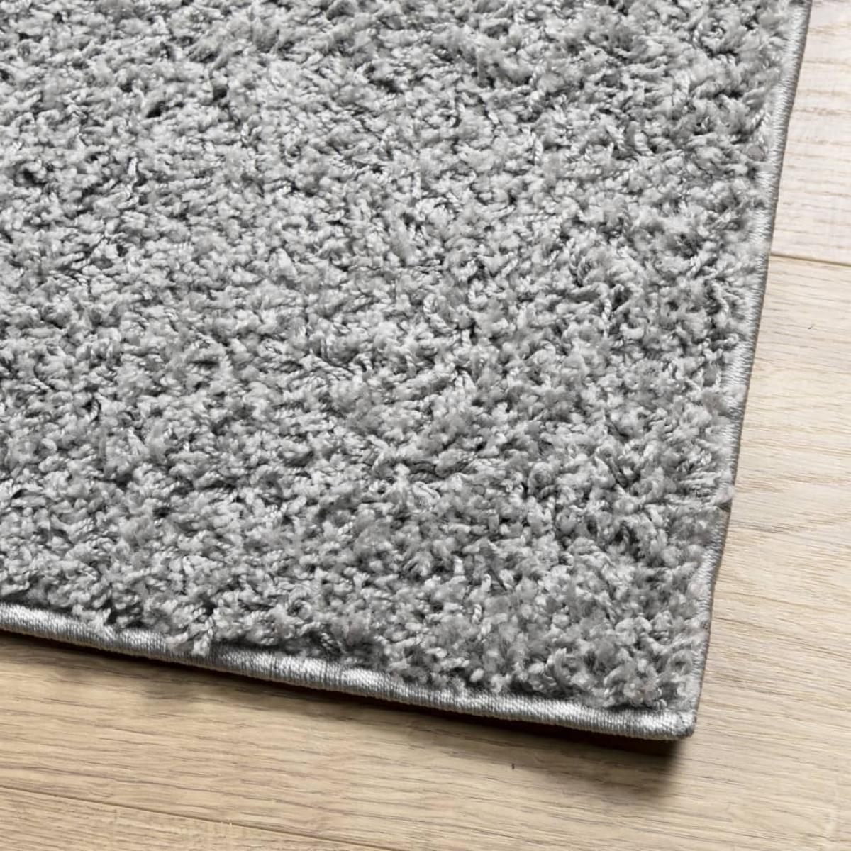 Alfombra peluda de pelo largo moderna PAMPLONA gris 200x280 cm