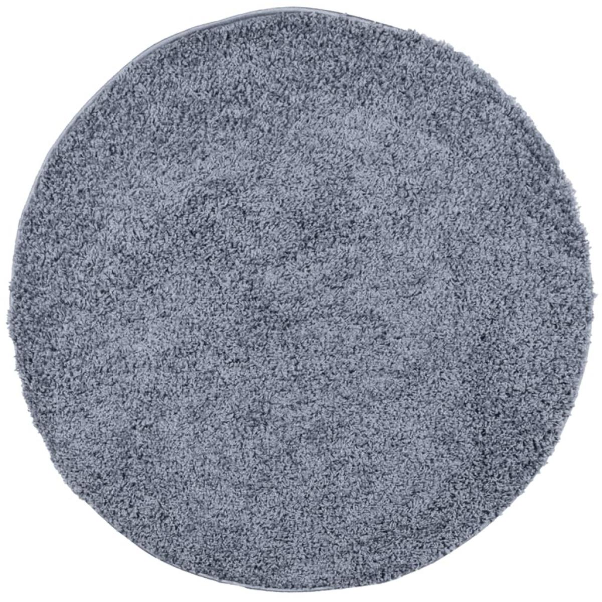Alfombra peluda de pelo largo moderna PAMPLONA azul Ø 100 cm
