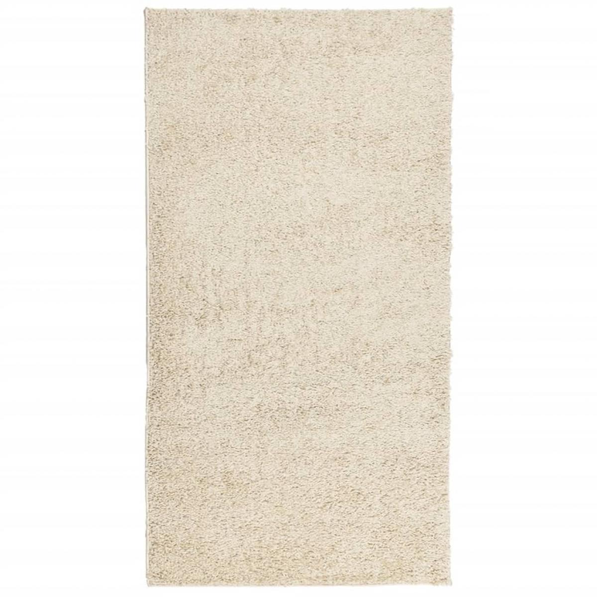 Alfombra peluda de pelo largo moderna PAMPLONA dorado 80x150 cm