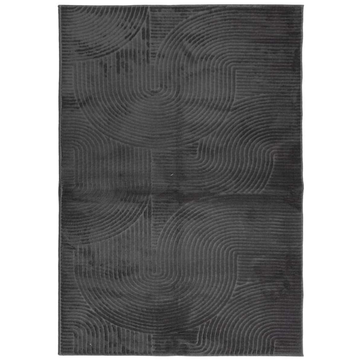 Alfombra pelo corto look escandinavo IZA antracita 140x200 cm