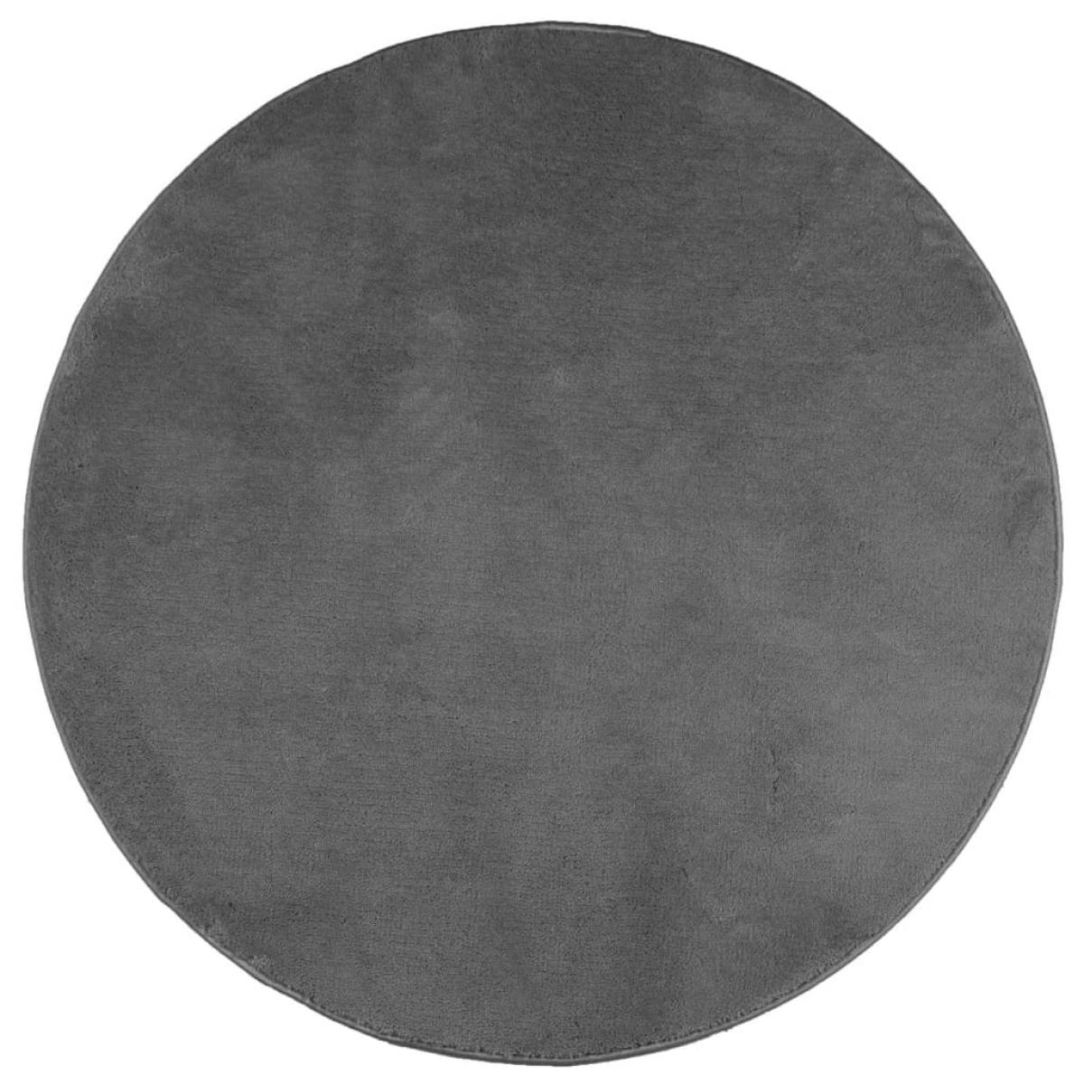 Alfombra de pelo corto OVIEDO gris antracita Ø 200 cm