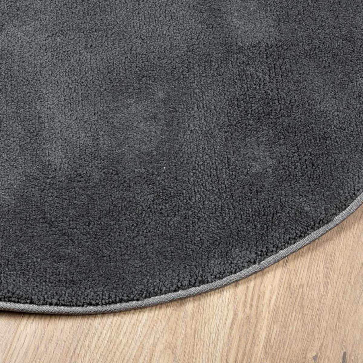 Alfombra de pelo corto OVIEDO gris antracita Ø 200 cm