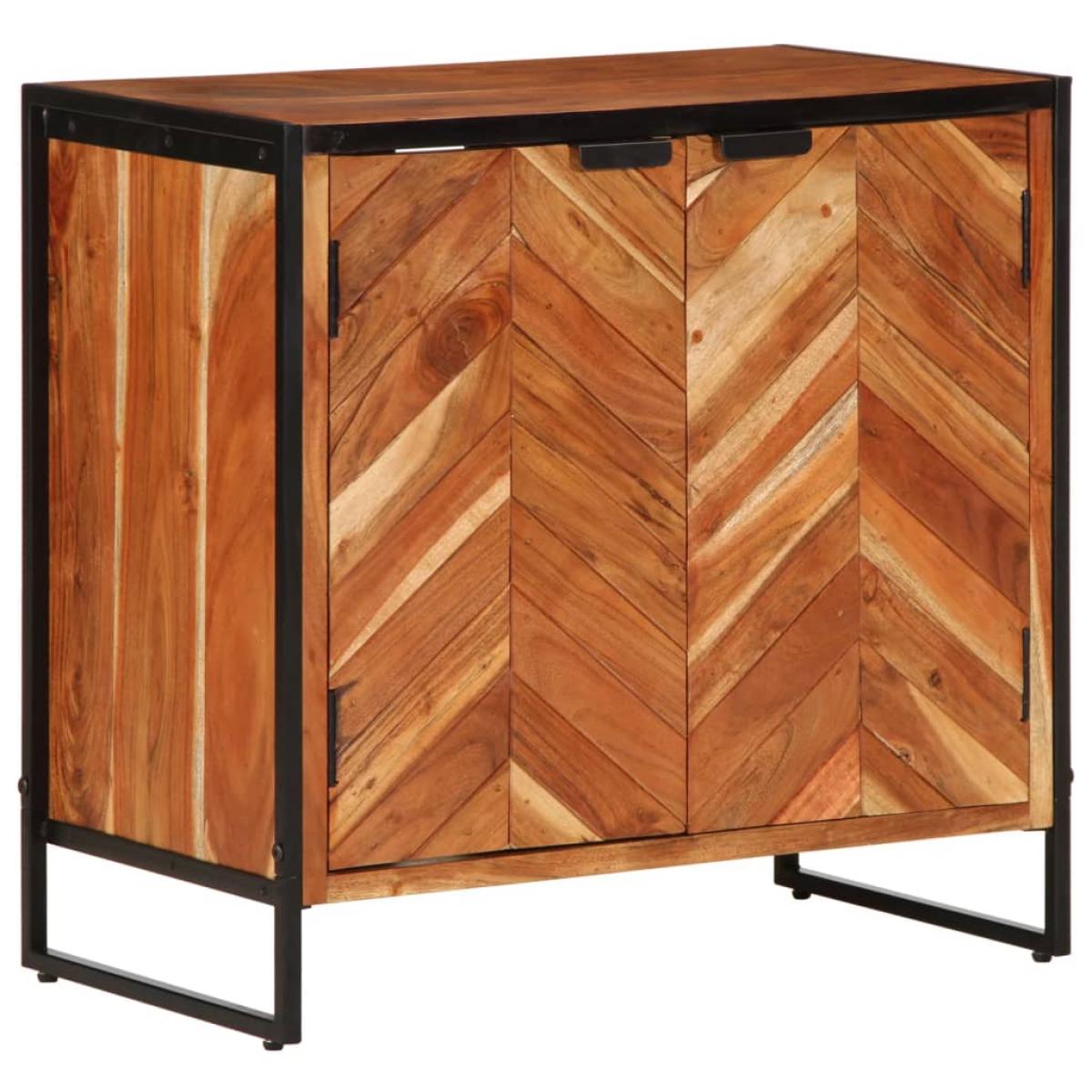 Zapatero de madera maciza de acacia 67x38x65 cm