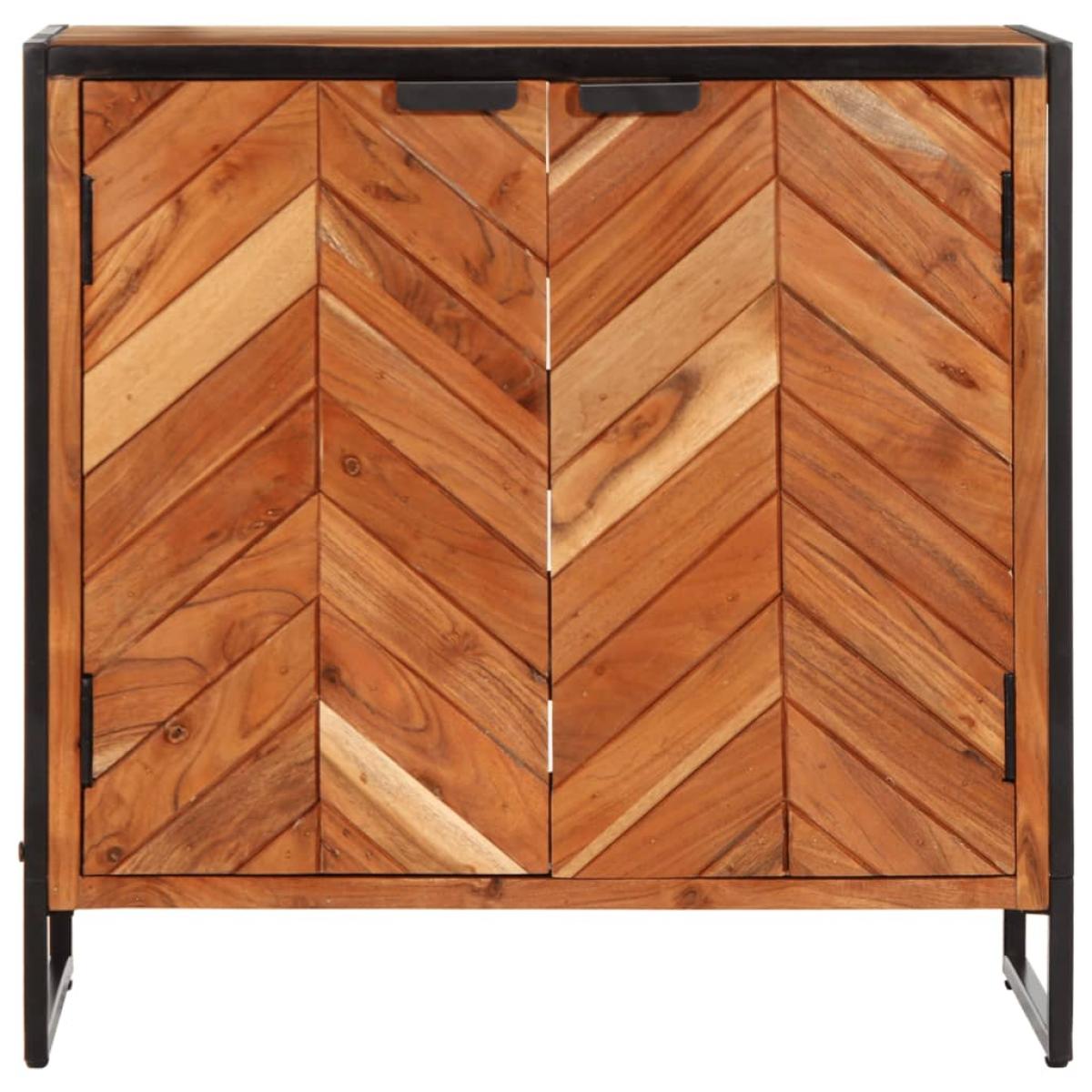 Zapatero de madera maciza de acacia 67x38x65 cm