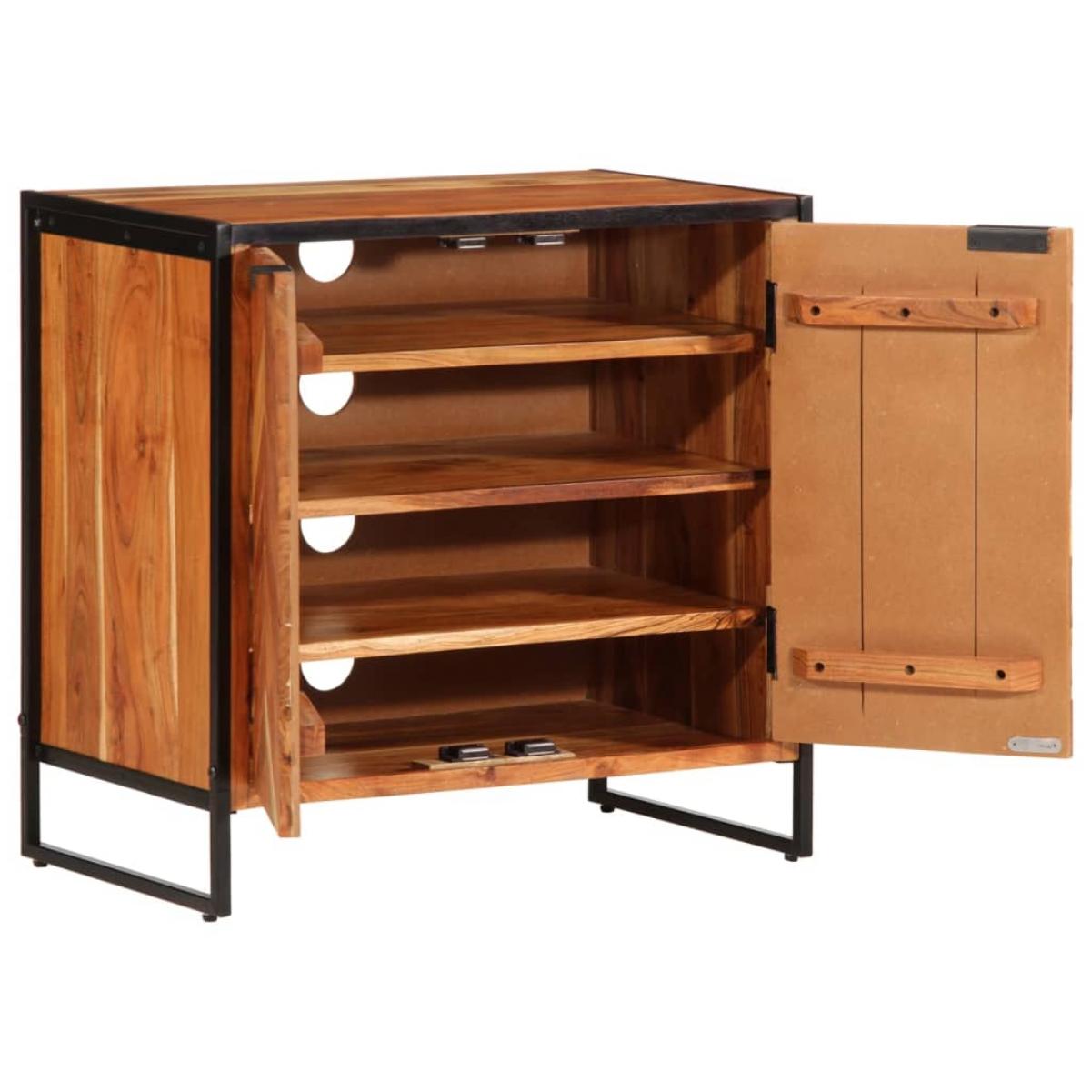 Zapatero de madera maciza de acacia 67x38x65 cm