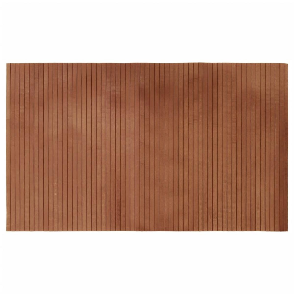 Alfombra rectangular bambú marrón 60x100 cm