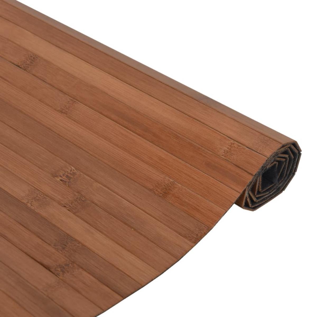 Alfombra rectangular bambú marrón 70x200 cm