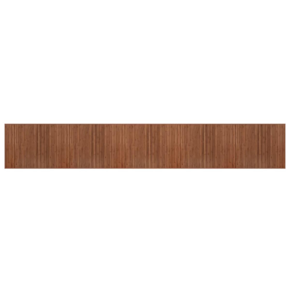 Alfombra rectangular bambú marrón 80x500 cm