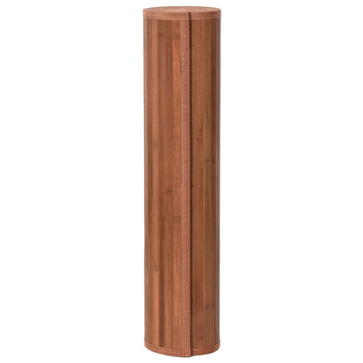 Alfombra rectangular bambú marrón 80x500 cm