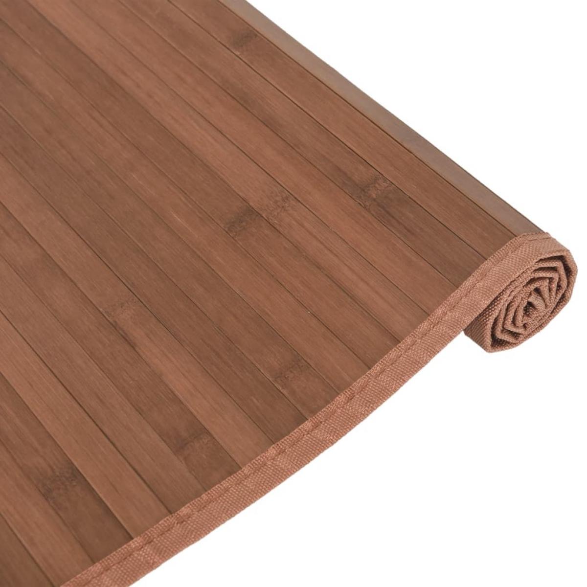 Alfombra rectangular bambú marrón 80x500 cm