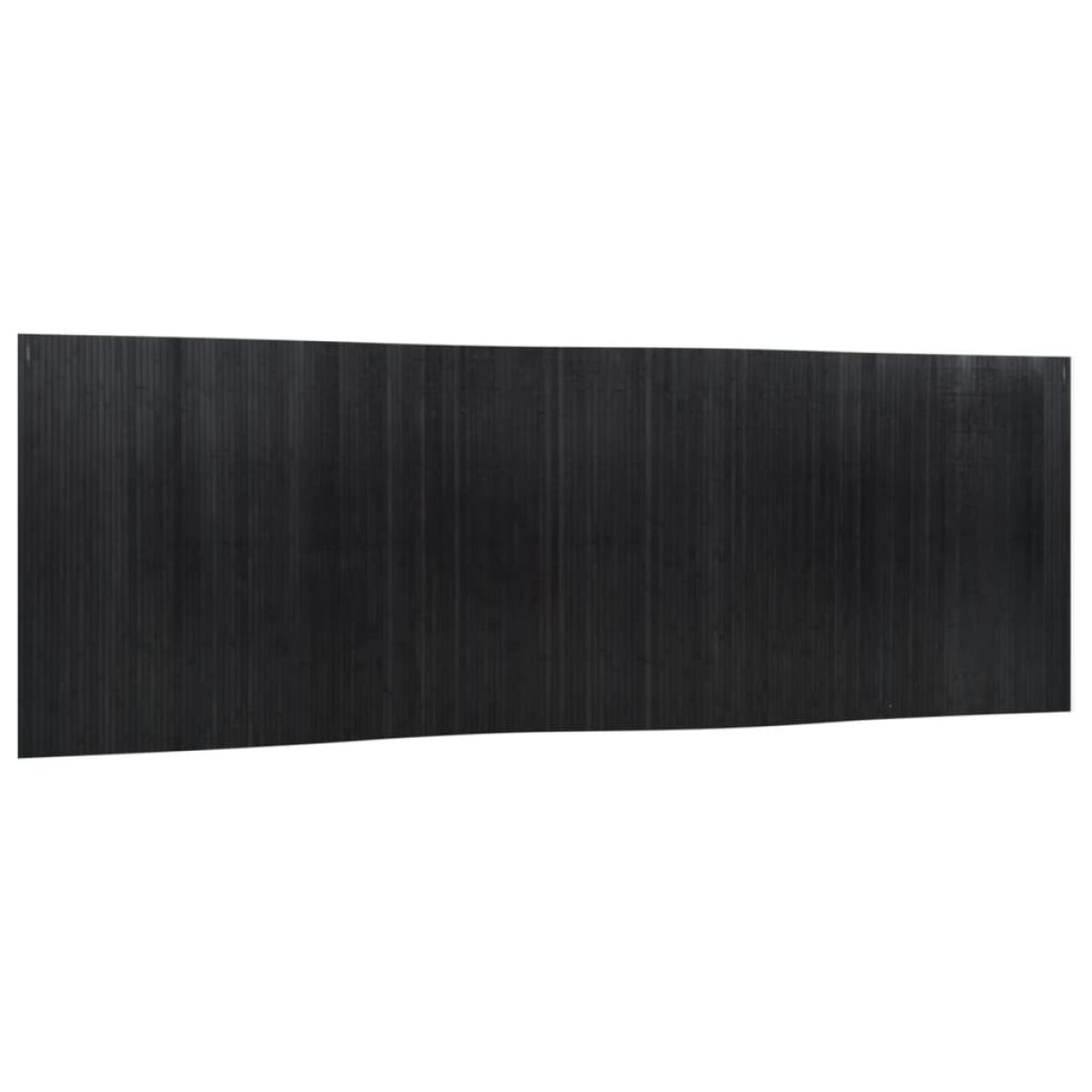 Biombo divisor de bambú negro 165x600 cm