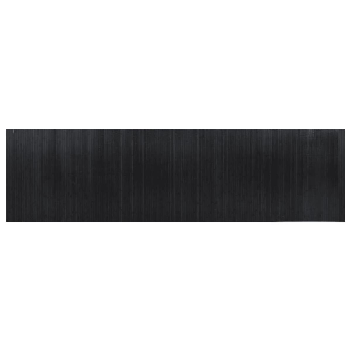 Biombo divisor de bambú negro 165x600 cm