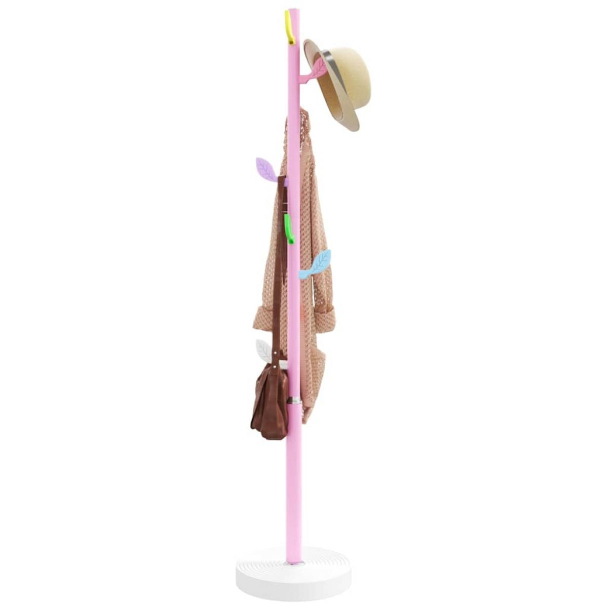 Perchero de hierro con recubrimiento en polvo rosa 172 cm