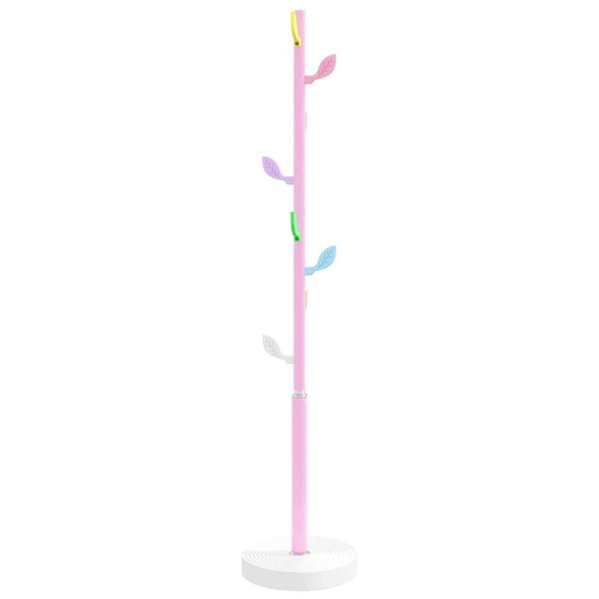 Perchero de hierro con recubrimiento en polvo rosa 172 cm