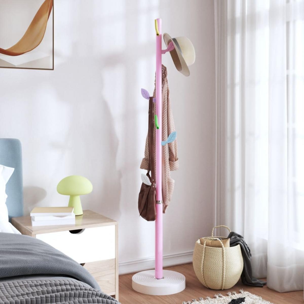 Perchero de hierro con recubrimiento en polvo rosa 172 cm
