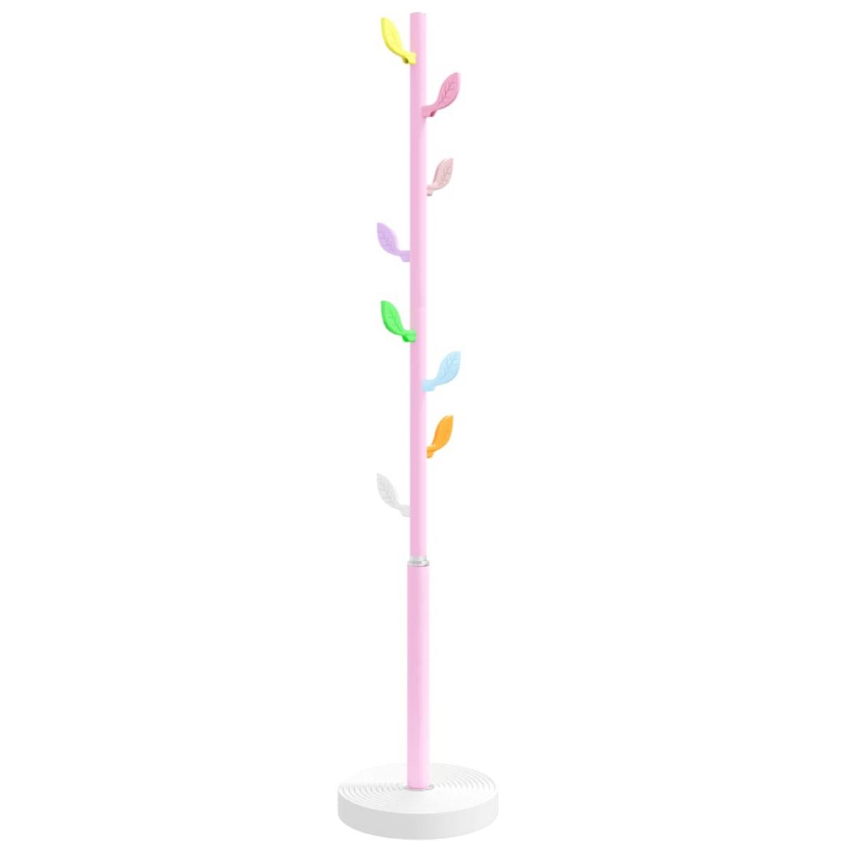 Perchero de hierro con recubrimiento en polvo rosa 172 cm