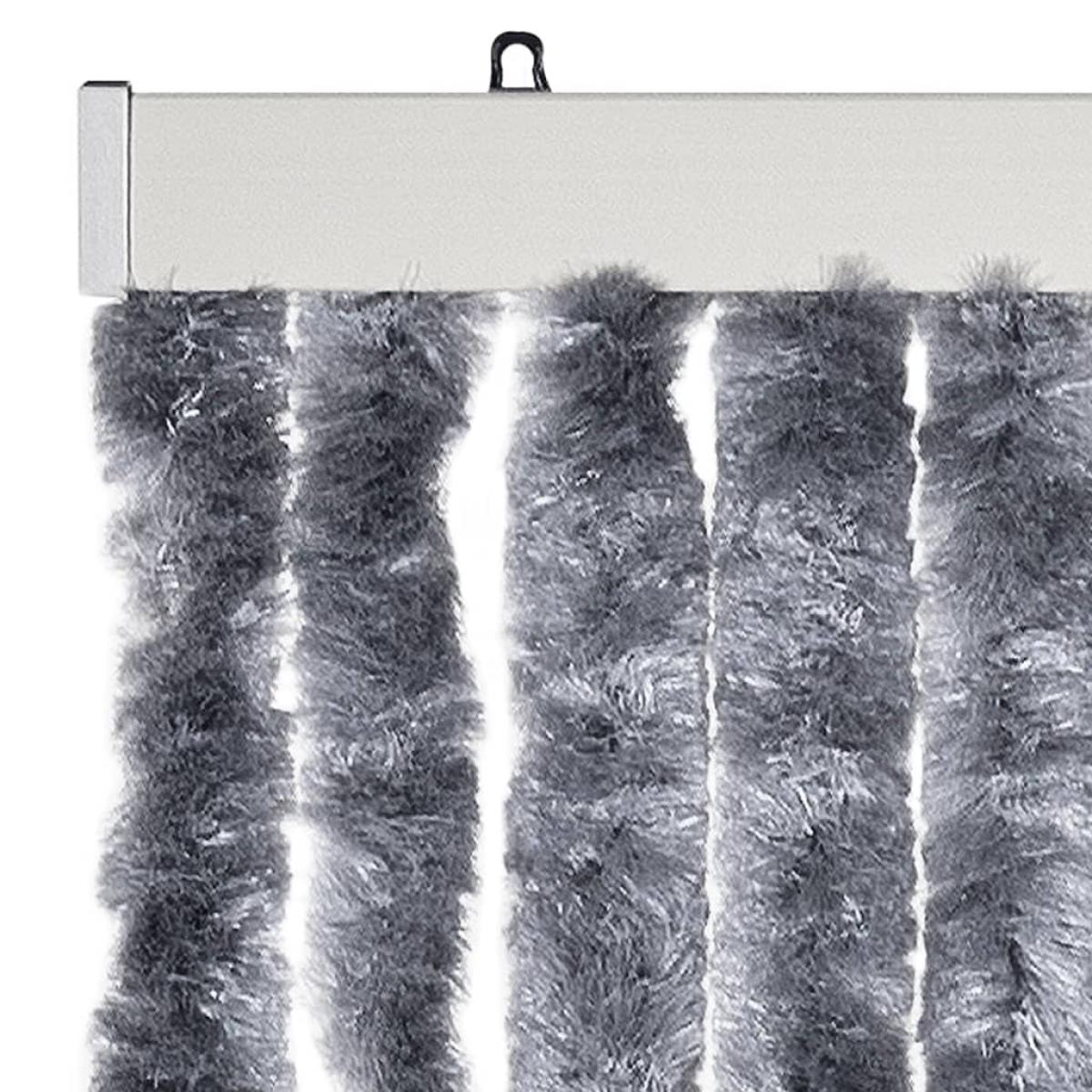Cortina antimoscas chenilla plateado 100x230 cm