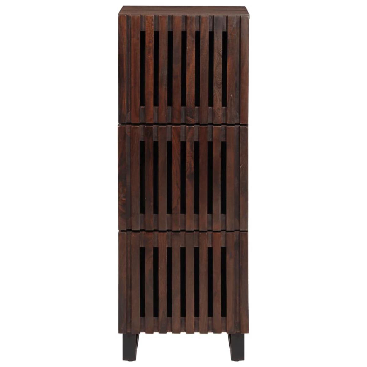 Aparador alto madera maciza mango marrón 40x34x110 cm