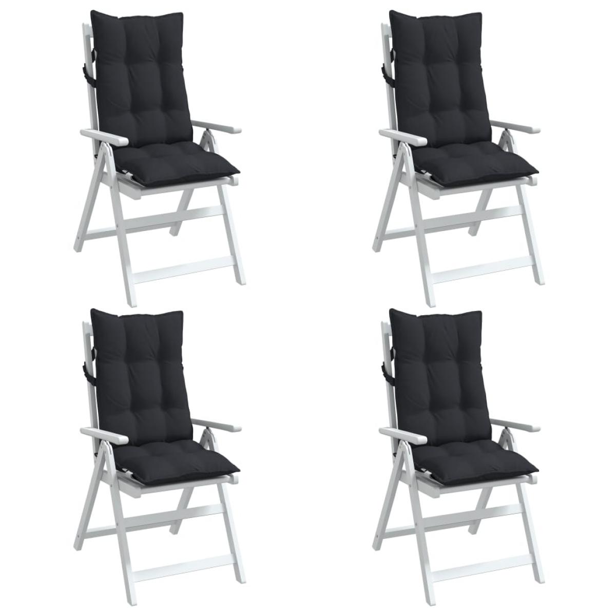 Cojines de silla con respaldo alto 4 uds tela Oxford negro