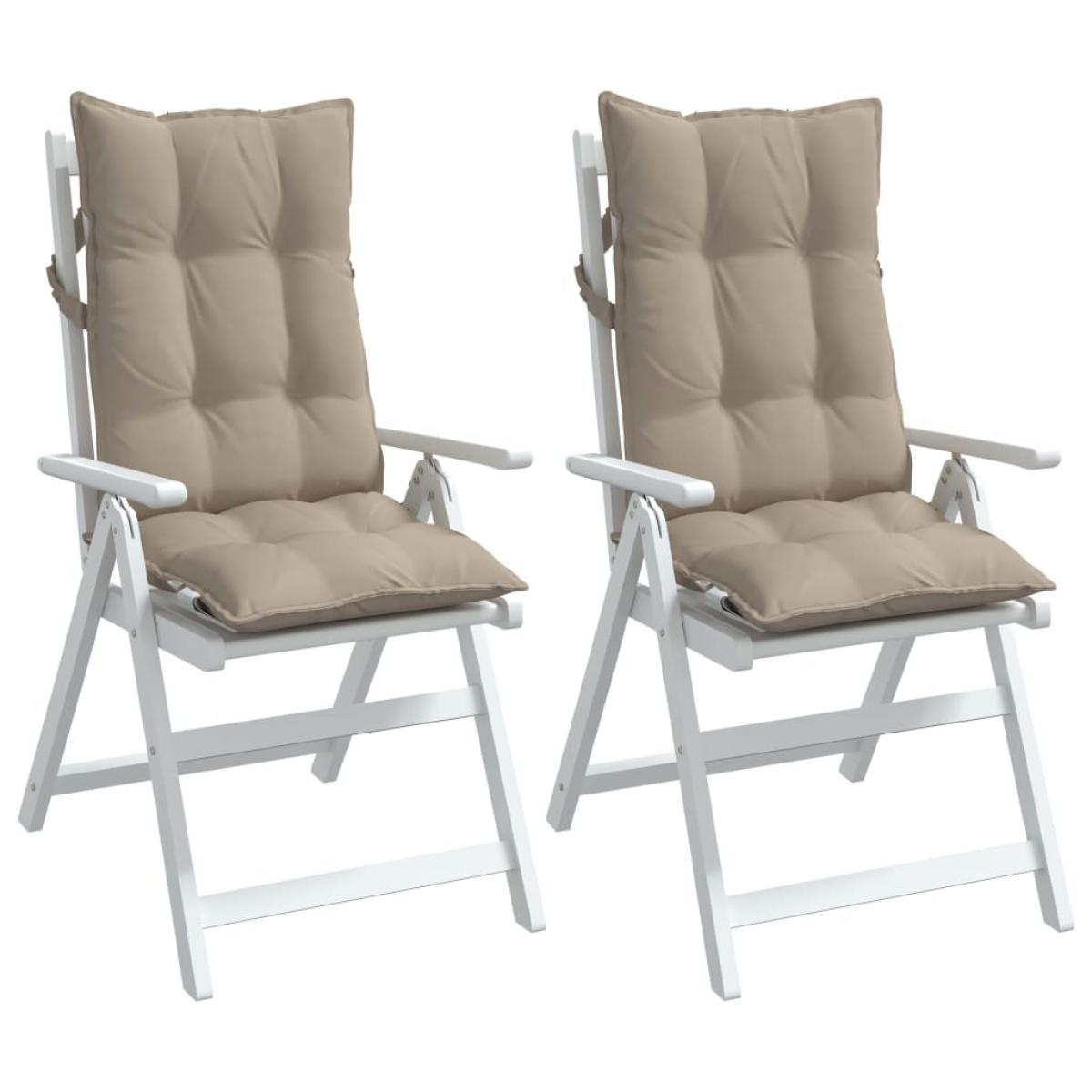 Cojines de silla con respaldo alto 2 uds tela Oxford gris taupe