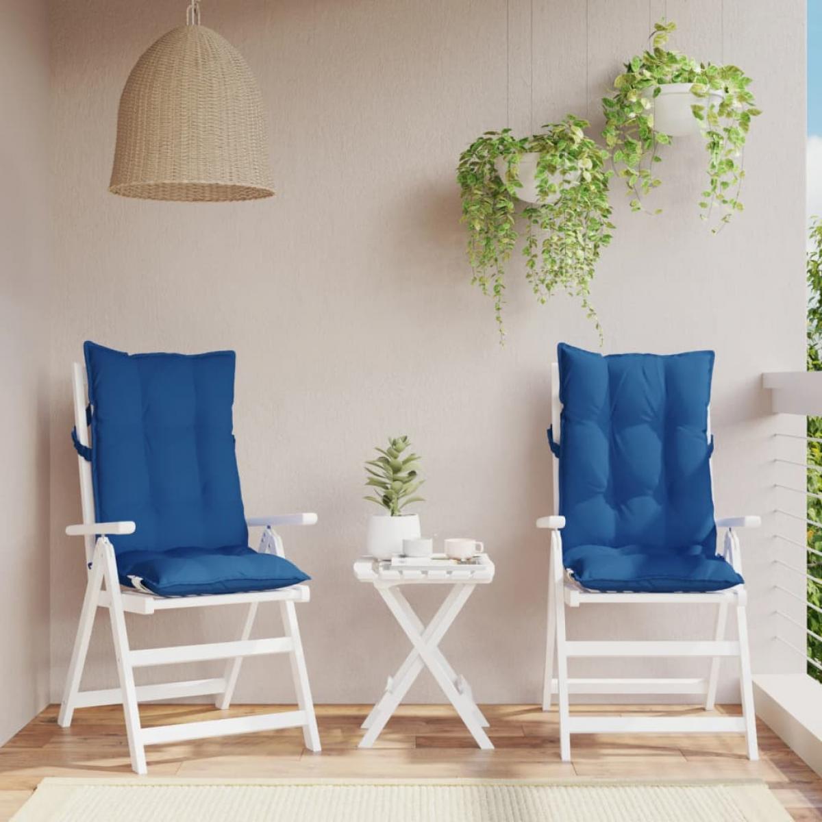 Cojines de silla respaldo alto 2 uds tela Oxford azul klein